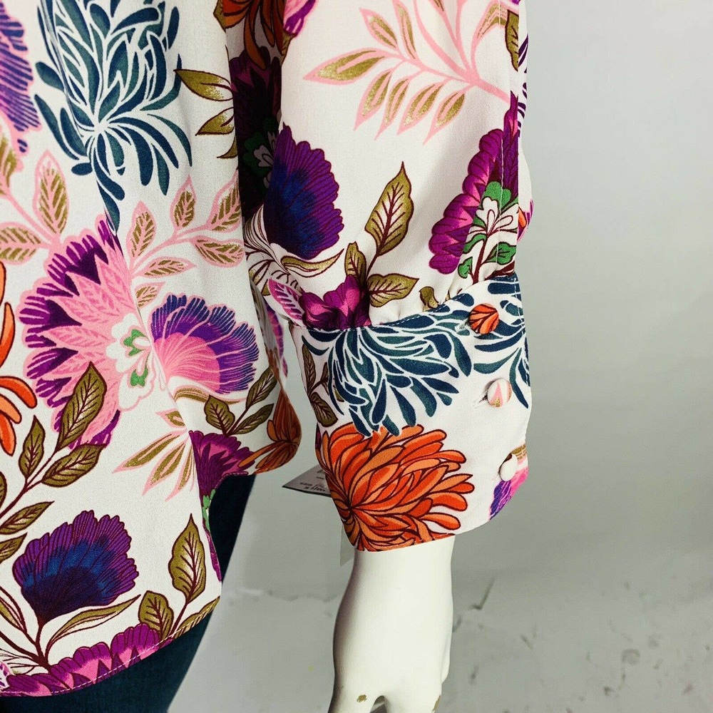 New INC Womans Sz 3X Blouse Lovely Lobelia Off The Shoulder Split Sleeve Floral - Picture 5 of 8